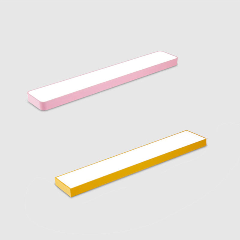 Plafonnier LED de forme rectangulaire en fer moderne, 1 lumière, encastré pour chambre d'enfant
