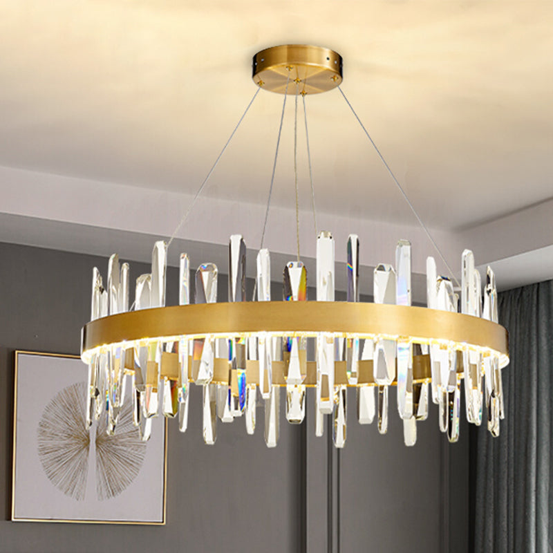 Modern Pendant Light Circle Crystal Single Light Island Lighting Idea For Dining Room