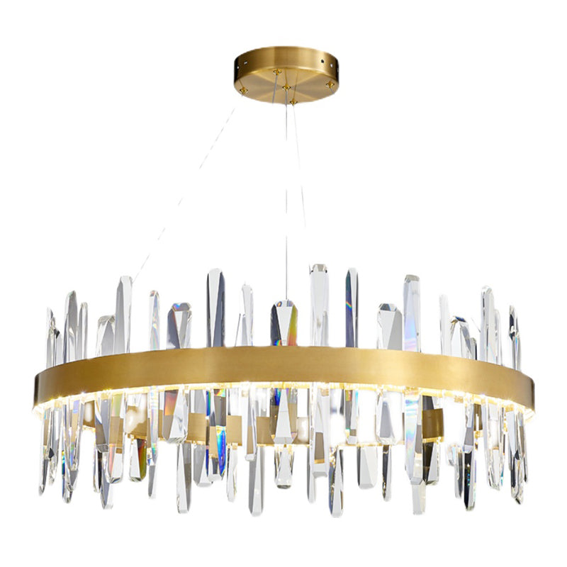 Modern Pendant Light Circle Crystal Single Light Island Lighting Idea For Dining Room