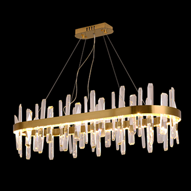 Modern Pendant Light Circle Crystal Single Light Island Lighting Idea For Dining Room