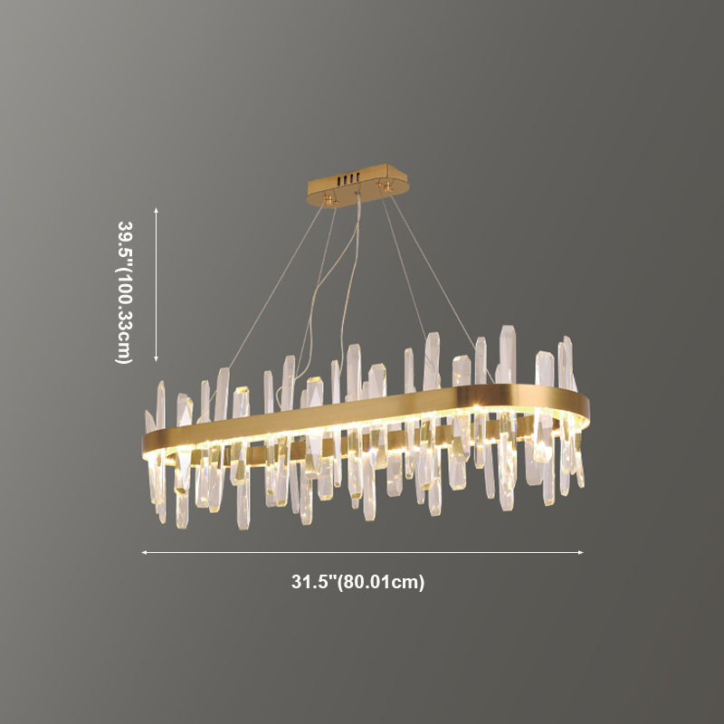 Moderner Anhänger Lichtkreis Kristall Ein leicht helles Inselbeleuchtung Idee für Esszimmer