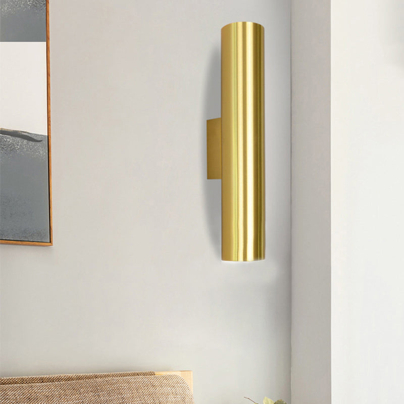 Modern Style Cylinder Wall Light Sconces Metal 2 Lights Wall Washer Sconce