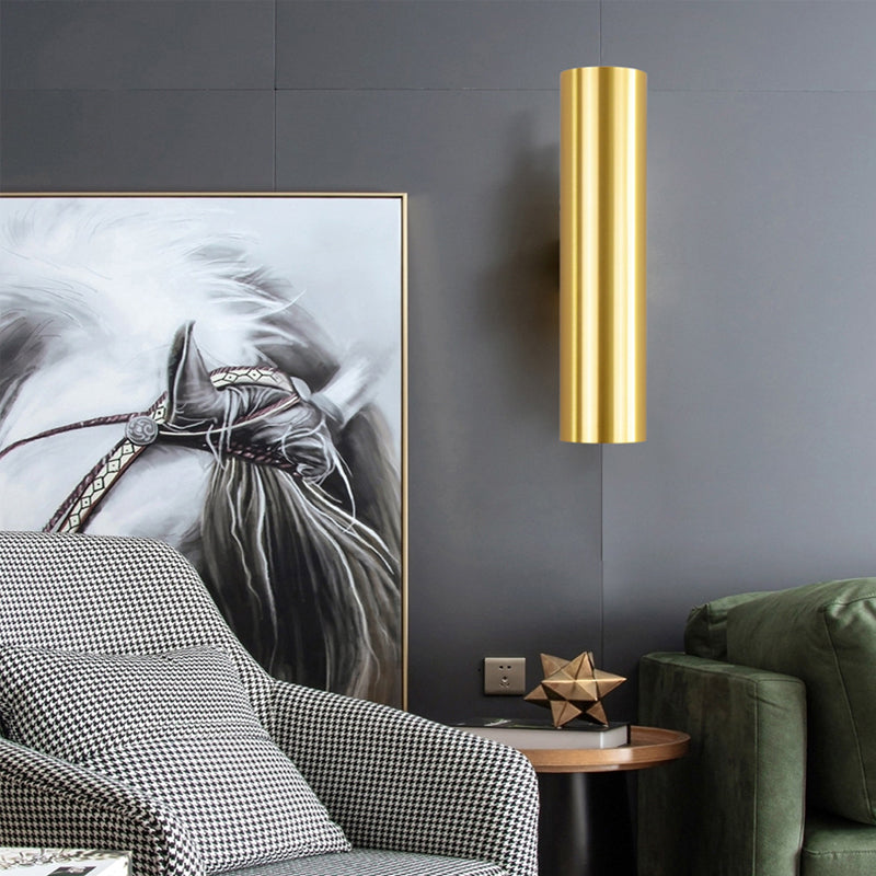 Modern Style Cylinder Wall Light Sconces Metal 2 Lights Wall Washer Sconce