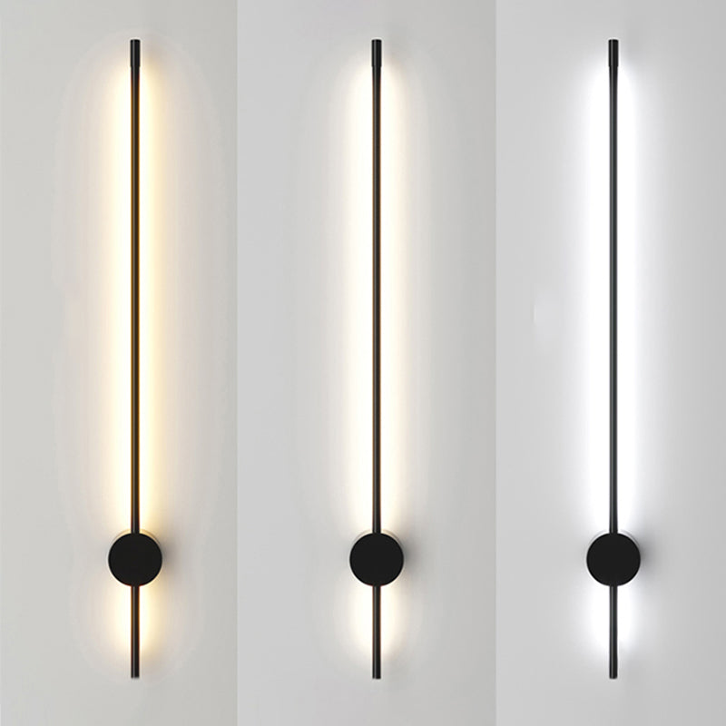 Lineare Form Metall Wandleuchter moderner Stil Einmals Wandmontage Licht in Schwarz