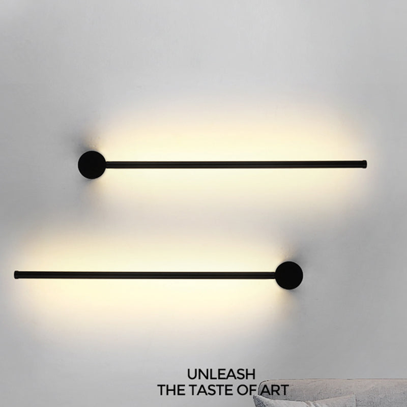 Lineare Form Metall Wandleuchter moderner Stil Einmals Wandmontage Licht in Schwarz