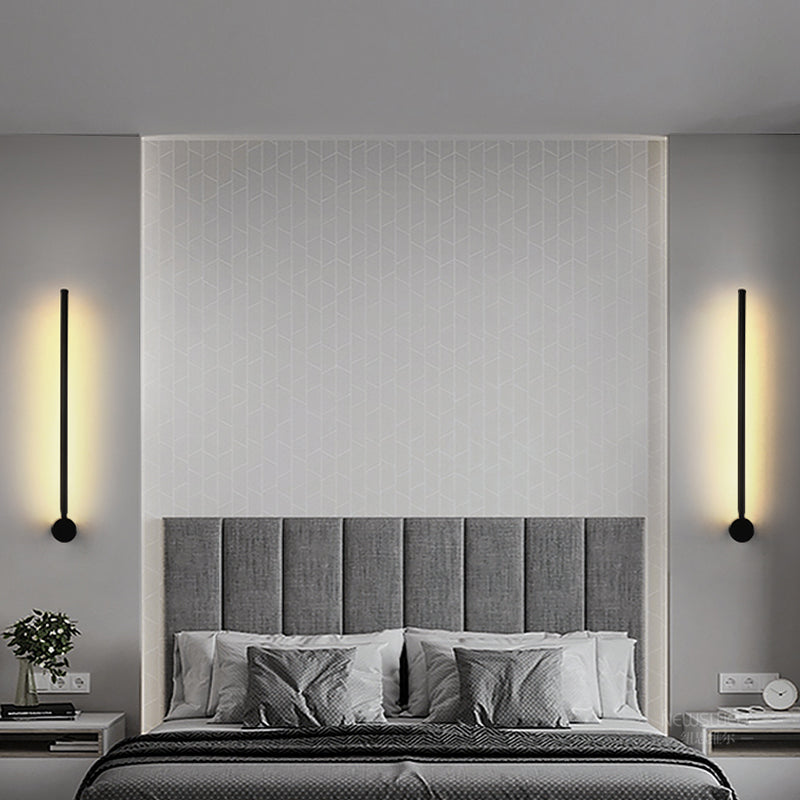 Lineare Form Metall Wandleuchter moderner Stil Einmals Wandmontage Licht in Schwarz