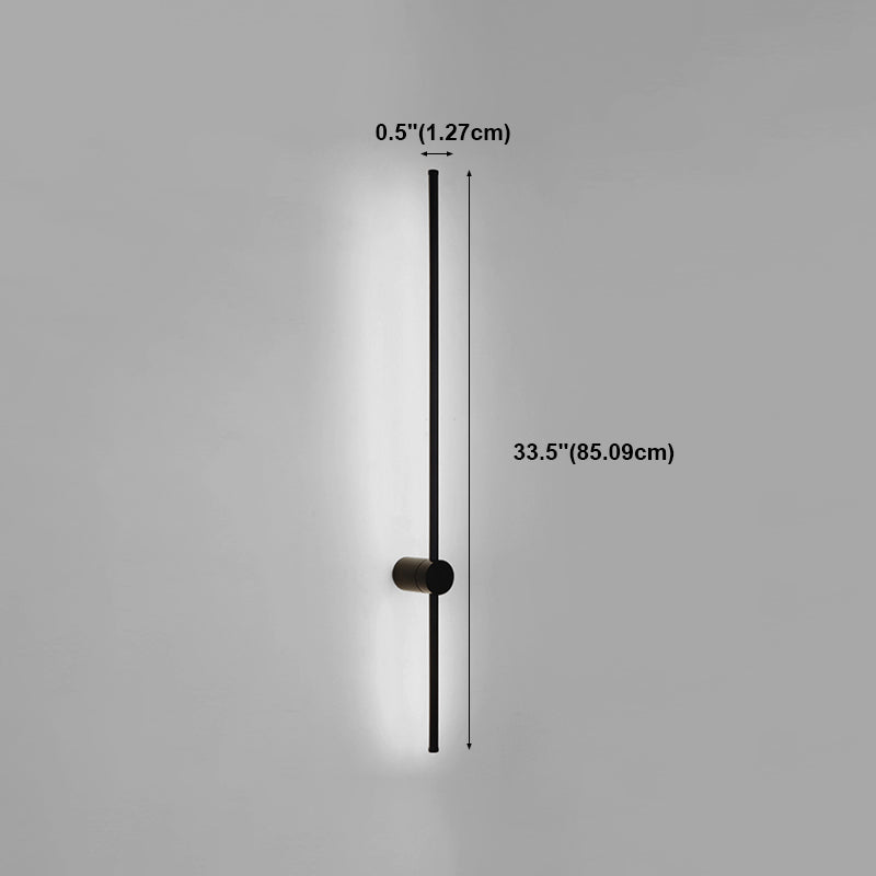Lineare Form Metall Wandleuchter moderner Stil Einmals Wandmontage Licht in Schwarz