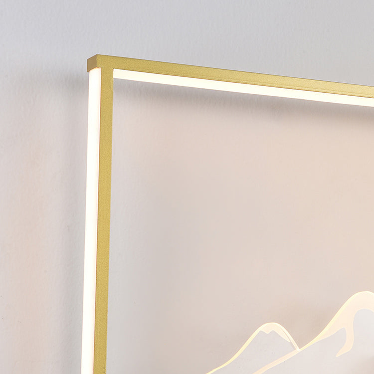 Metal quadrato a forma di parete sconce moderna stile 2 luci a parete luce montata