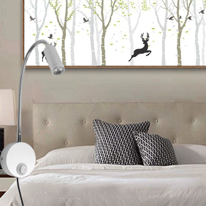 Moderner Stil Flexibler Armwandbeleuchtung Metall Metal 1 Leicht Wandmontierte Lesen Leuchten