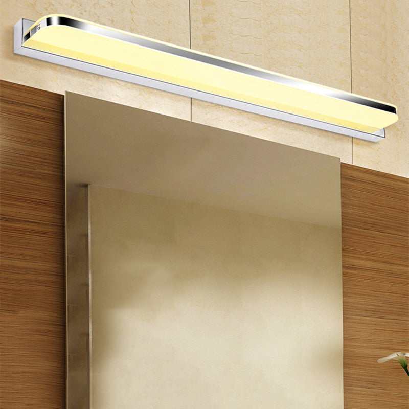 Linear Shape Metal Wall Sconce Modern Style 1 Light Mirror Wall Mounted Light