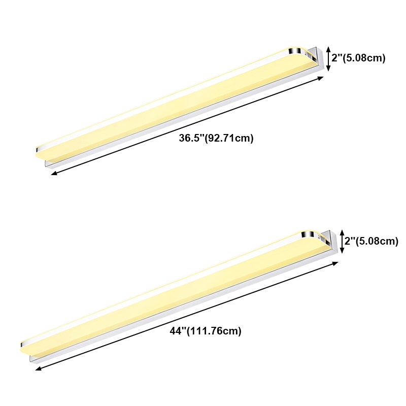 Linear Shape Metal Wall Sconce Modern Style 1 Light Mirror Wall Mounted Light