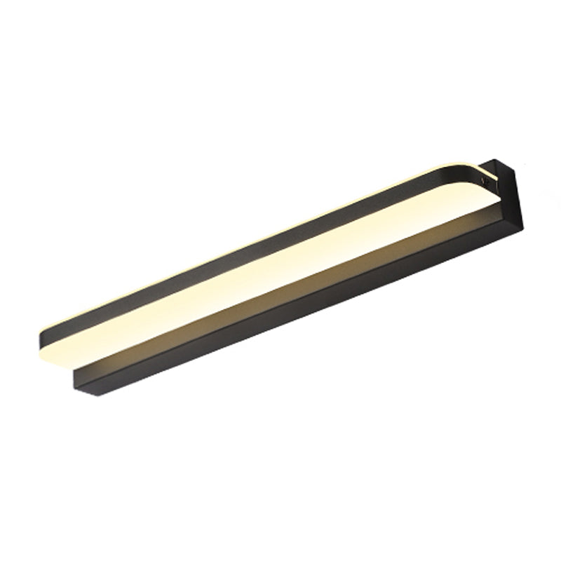 Linear Shape Metal Wall Sconce Modern Style 1 Light Mirror Wall Mounted Light