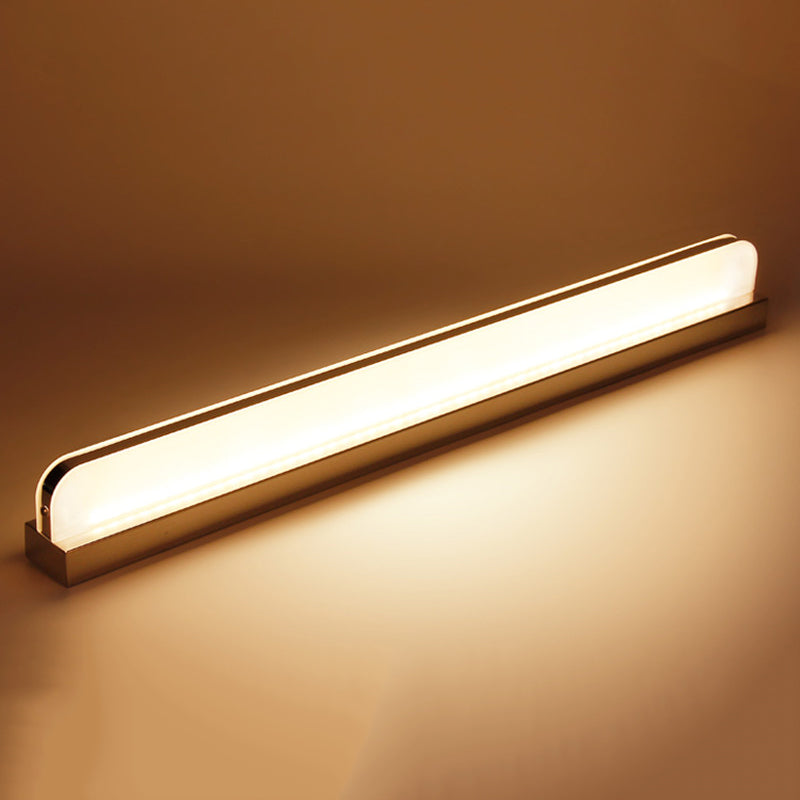 Linear Shape Metal Wall Sconce Modern Style 1 Light Mirror Wall Mounted Light