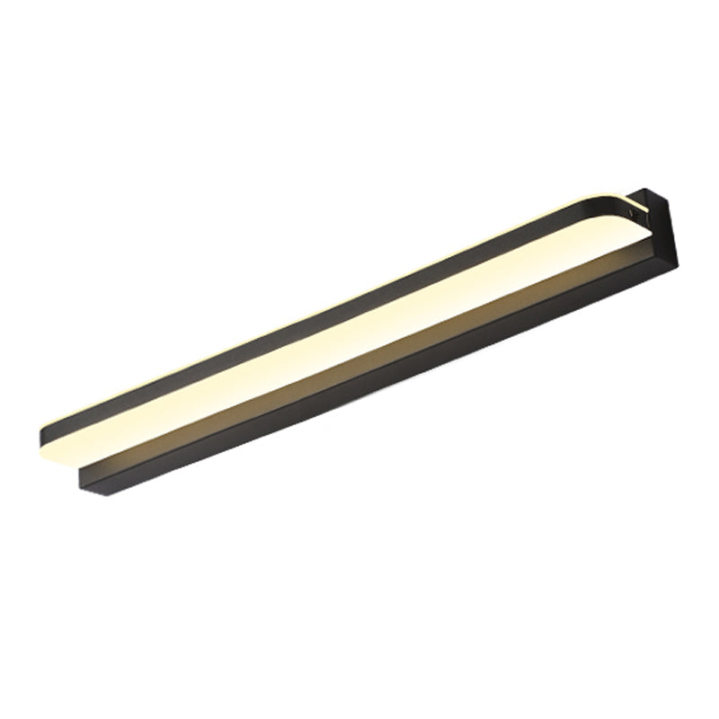 Linear Shape Metal Wall Sconce Modern Style 1 Light Mirror Wall Mounted Light