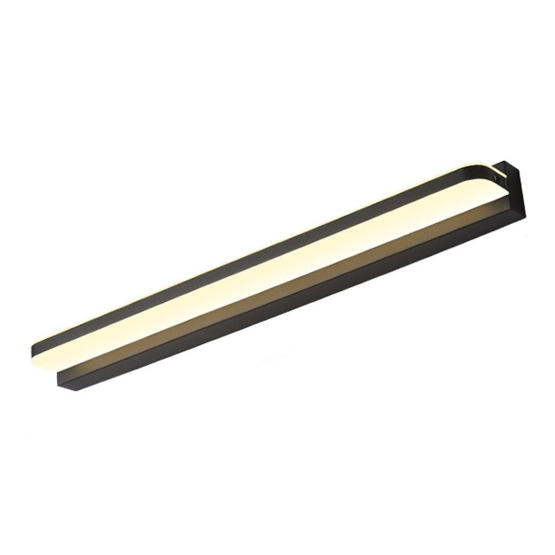 Linear Shape Metal Wall Sconce Modern Style 1 Light Mirror Wall Mounted Light