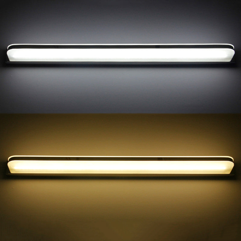 Linear Shape Metal Wall Sconce Modern Style 1 Light Mirror Wall Mounted Light