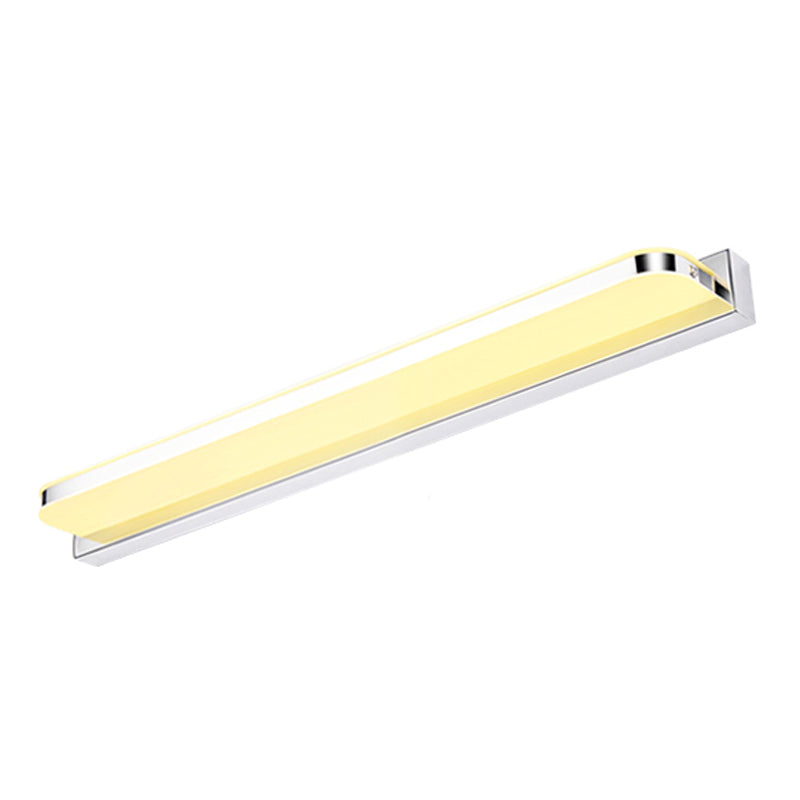 Linear Shape Metal Wall Sconce Modern Style 1 Light Mirror Wall Mounted Light