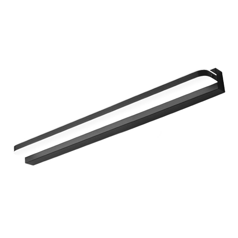 Linear Shape Metal Wall Sconce Modern Style 1 Light Mirror Wall Mounted Light