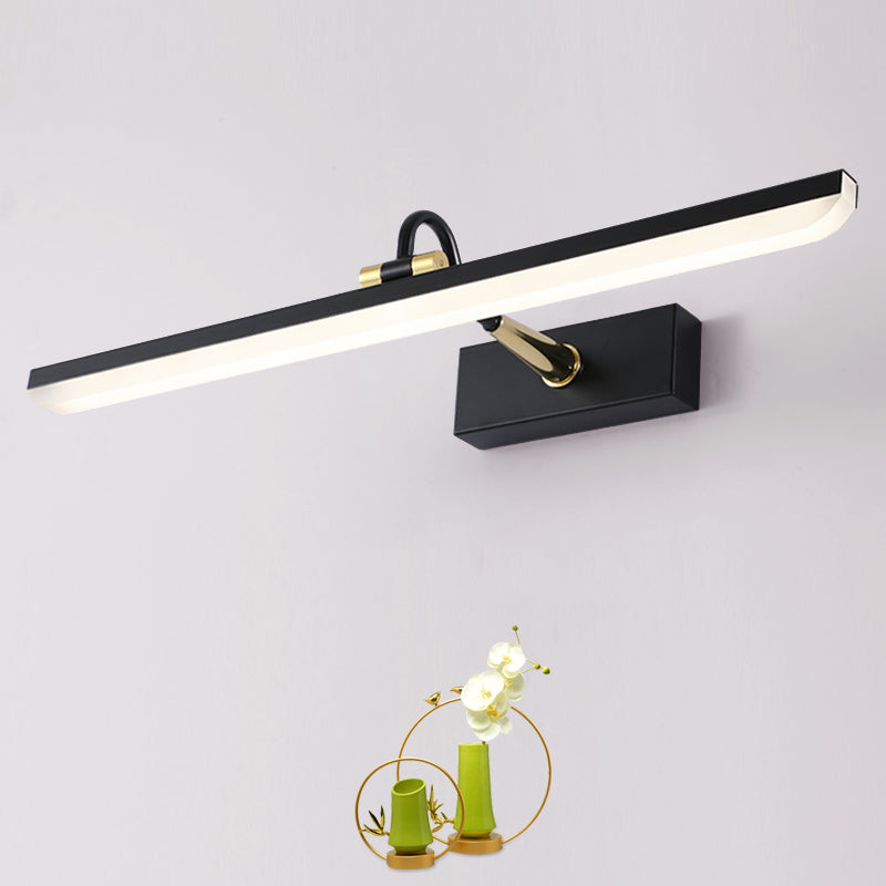 Linear Shape Metal Wall Sconce Modern Style 1 Light Mirror Wall Mounted Light