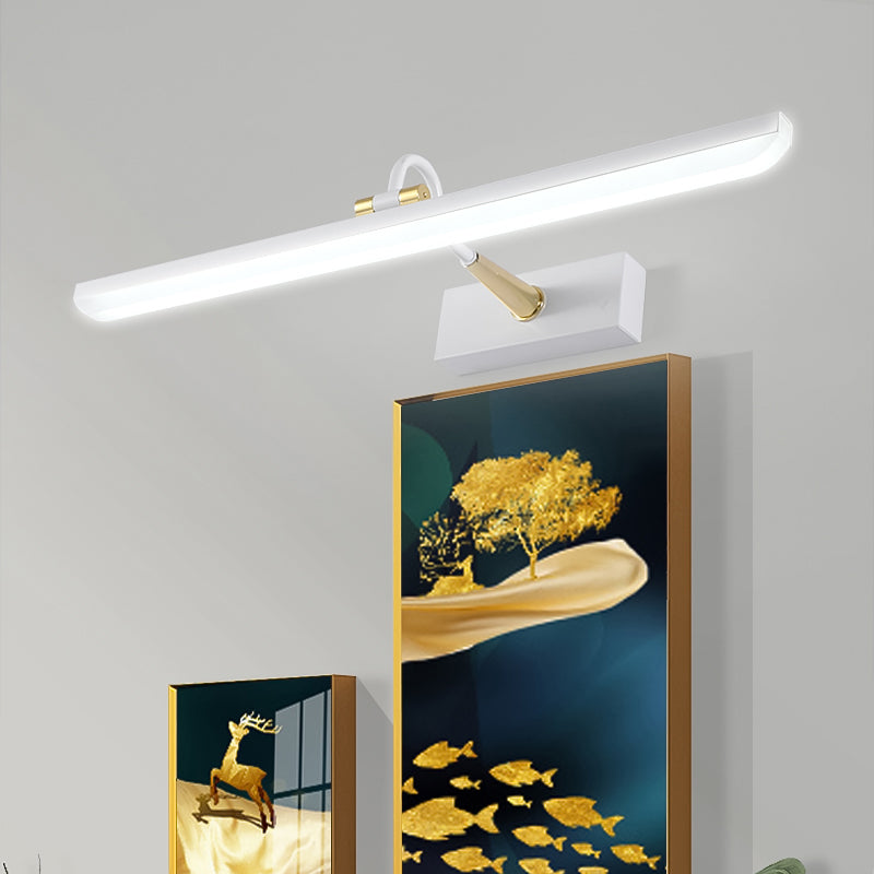 Linear Shape Metal Wall Sconce Modern Style 1 Light Mirror Wall Mounted Light