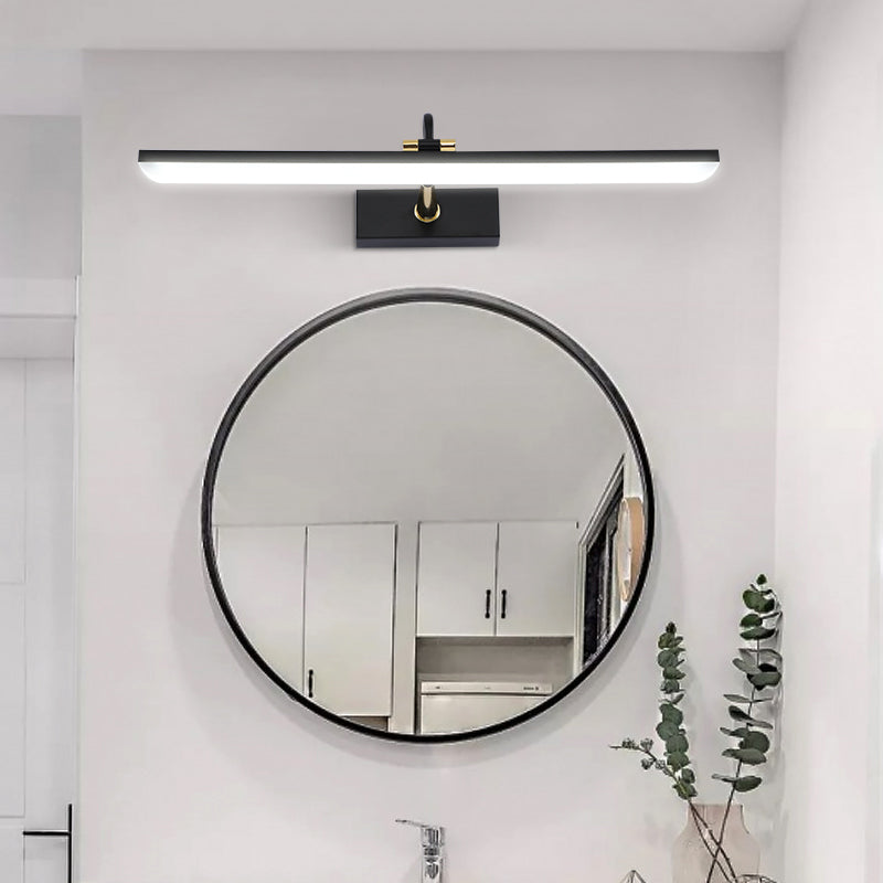 Linear Shape Metal Wall Sconce Modern Style 1 Light Mirror Wall Mounted Light