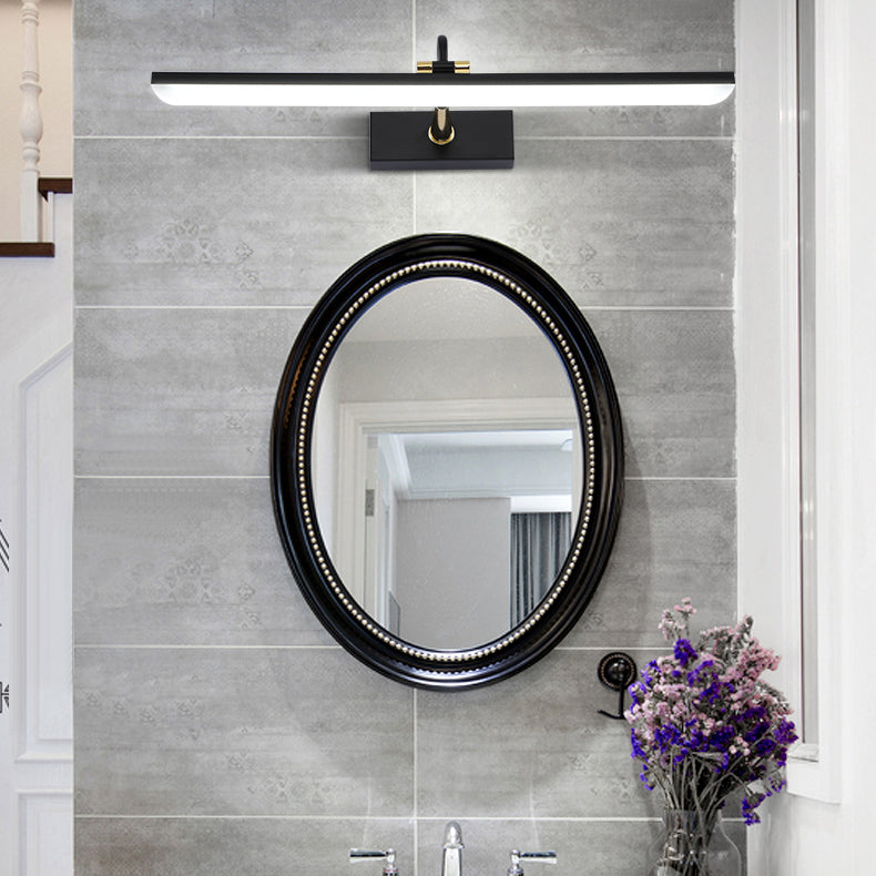 Linear Shape Metal Wall Sconce Modern Style 1 Light Mirror Wall Mounted Light