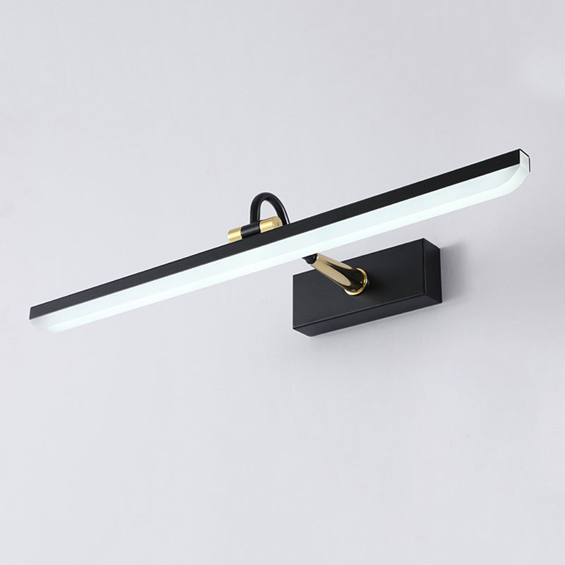 Linear Shape Metal Wall Sconce Modern Style 1 Light Mirror Wall Mounted Light