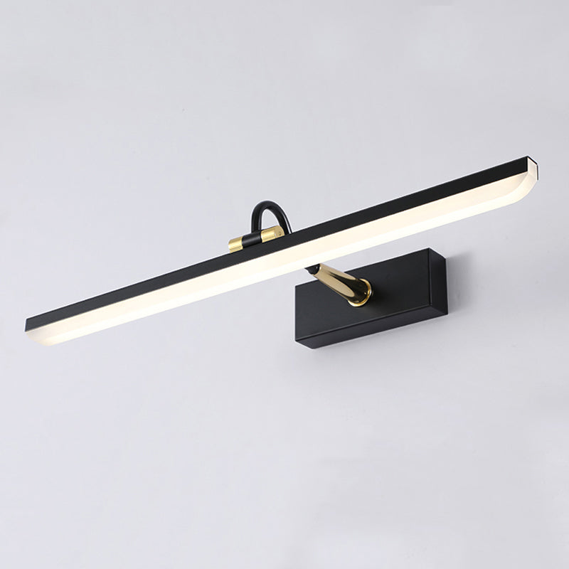 Linear Shape Metal Wall Sconce Modern Style 1 Light Mirror Wall Mounted Light