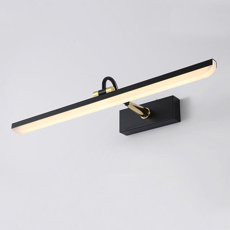 Linear Shape Metal Wall Sconce Modern Style 1 Light Mirror Wall Mounted Light