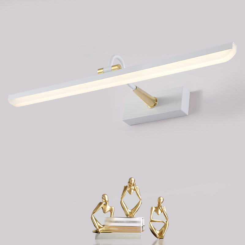 Linear Shape Metal Wall Sconce Modern Style 1 Light Mirror Wall Mounted Light