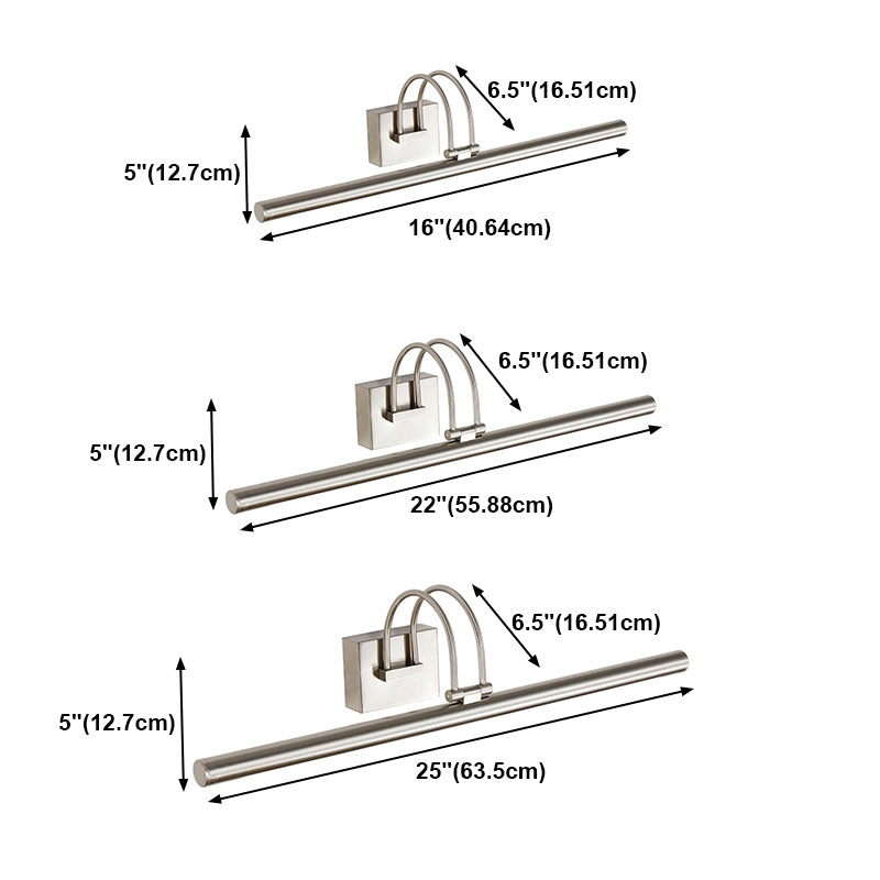 Metal lineare a forma di parete sconce moderno stile singolo specchio a parete luce montata