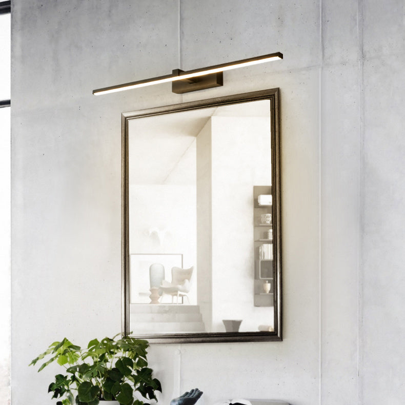 Metal Linear Shape Wall Sconce Modern Style 1 Light Mirror Wall Mounted Light