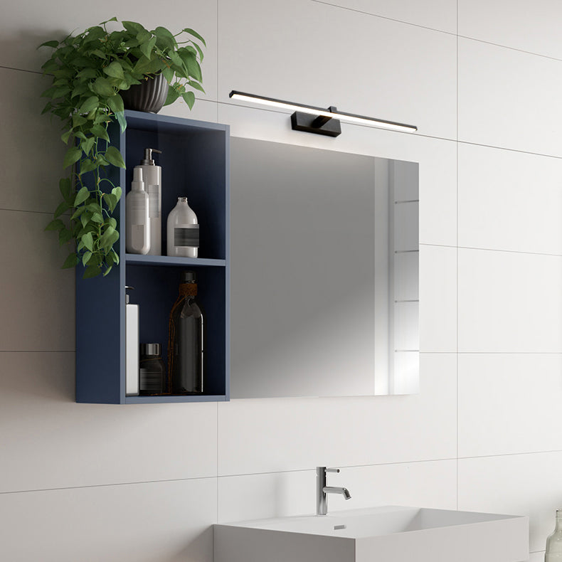 Metal Linear Shape Wall Sconce Modern Style 1 Light Mirror Wall Mounted Light