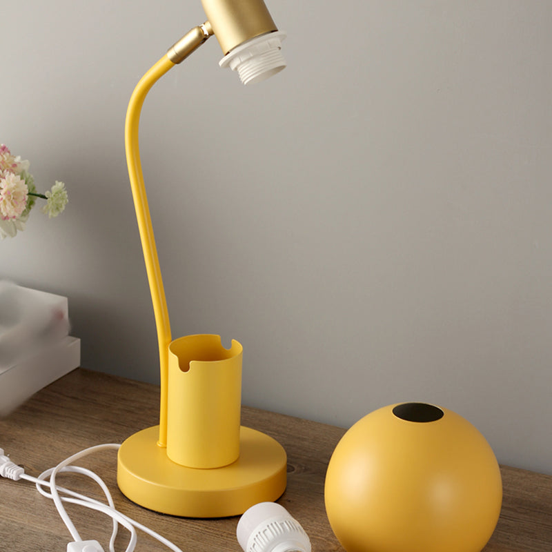 Lámpara de mesa de cúpula de estilo contemporáneo de metal de 1 luces de noche de 1 luces