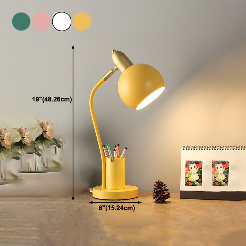 Lámpara de mesa de cúpula de estilo contemporáneo de metal de 1 luces de noche de 1 luces