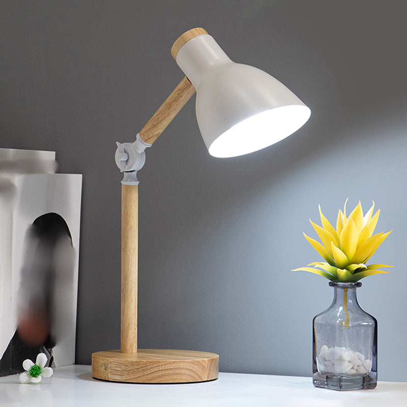 Lampada da tavolo notturna conica moderna in stile metallo a 1 luce