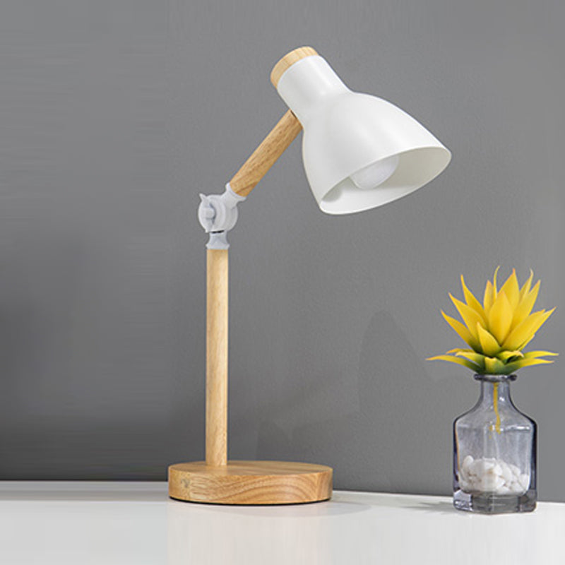 Lampada da tavolo notturna conica moderna in stile metallo a 1 luce