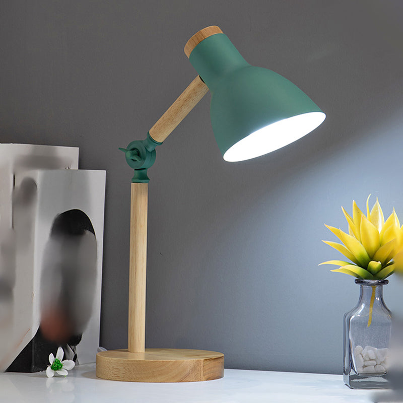 Lampada da tavolo notturna conica moderna in stile metallo a 1 luce