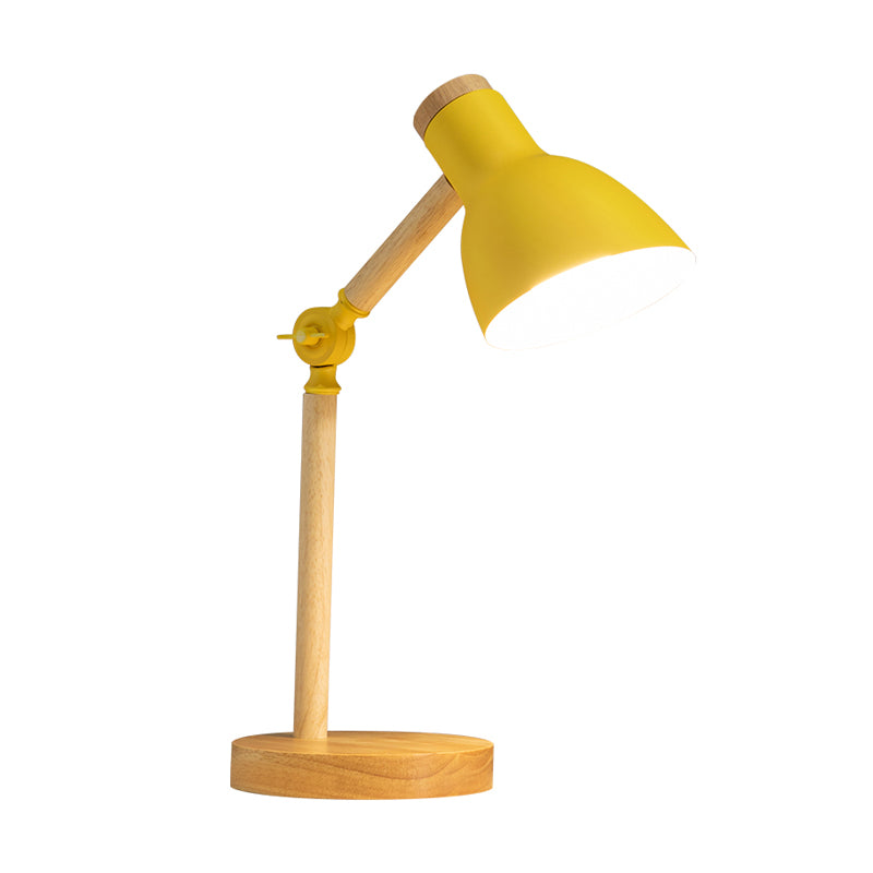 Lampada da tavolo notturna conica moderna in stile metallo a 1 luce