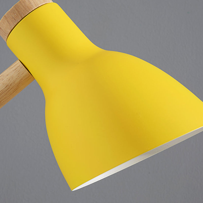 Lampada da tavolo notturna conica moderna in stile metallo a 1 luce