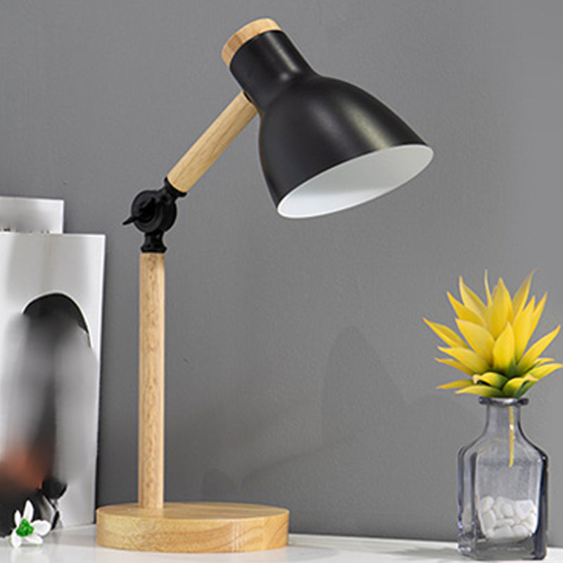 Lampada da tavolo notturna conica moderna in stile metallo a 1 luce