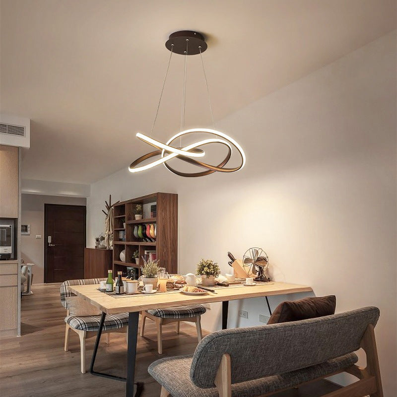 Aluminum Pendant Light Linear Modern LED Ceiling Light for Dining Room