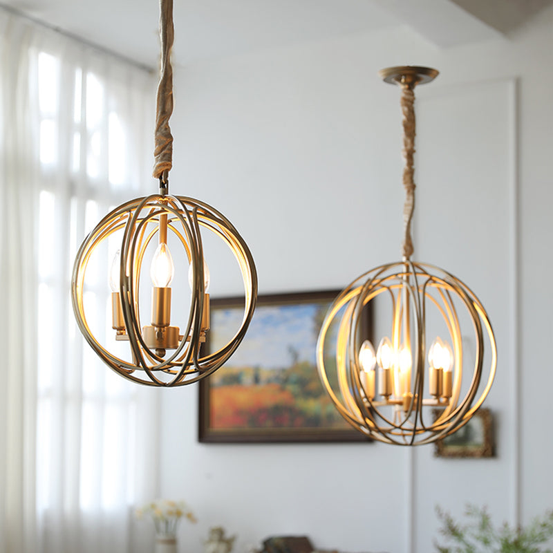 Traditional Hanging Chandelier Lamp Global Iron Suspension Chandelier Pendant Light