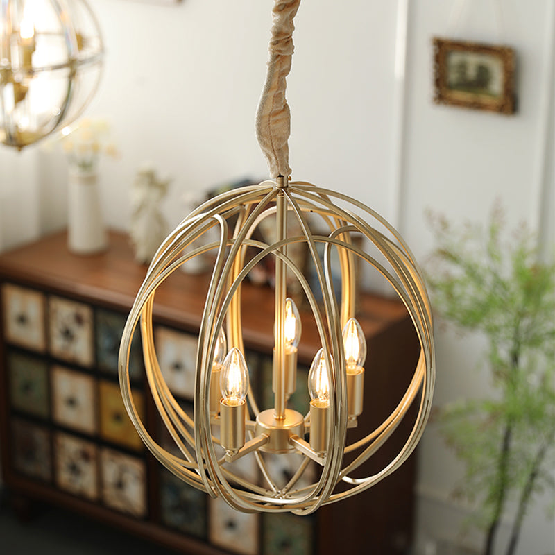 Traditional Hanging Chandelier Lamp Global Iron Suspension Chandelier Pendant Light