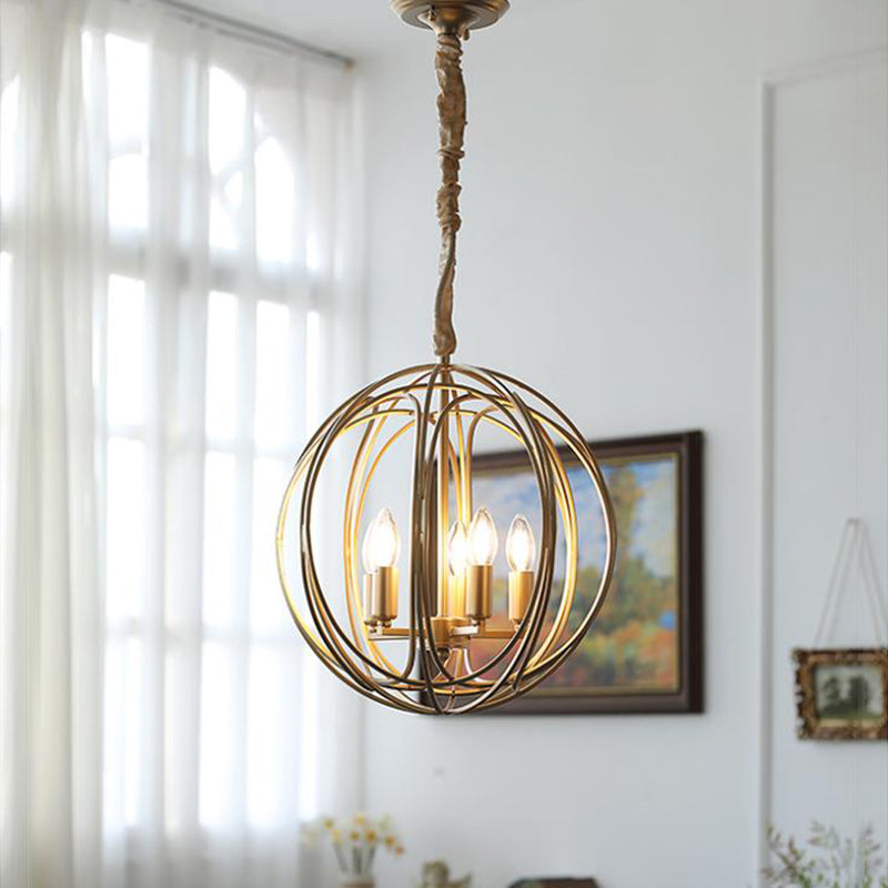 Traditional Hanging Chandelier Lamp Global Iron Suspension Chandelier Pendant Light