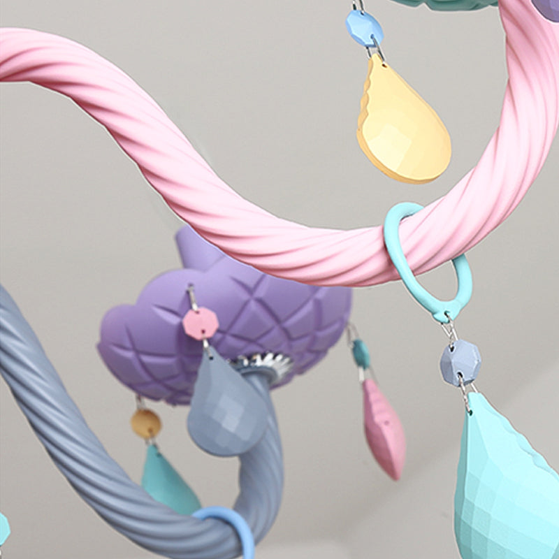 Multi Light Candle Branch Hanging Pendant Modern Style Crystal Hanging Lighting