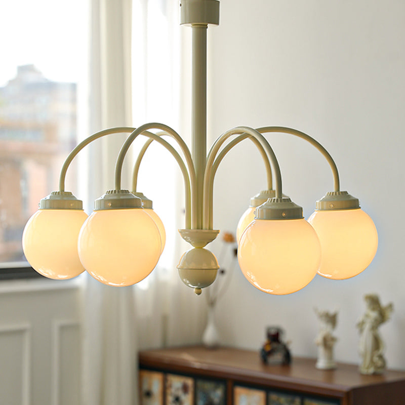Luci a soffitto a sospensione di crema nordica Global Glass Cionsent lampadario per soggiorno