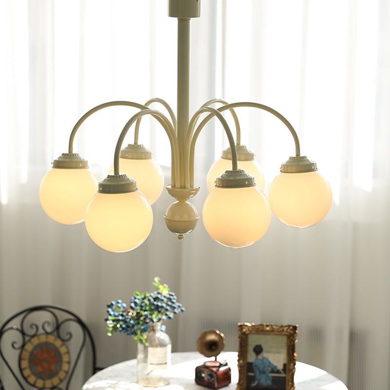Luci a soffitto a sospensione di crema nordica Global Glass Cionsent lampadario per soggiorno
