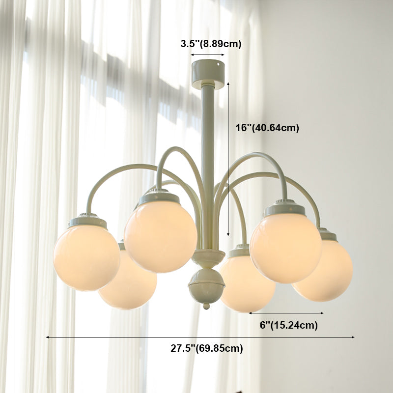 Luci a soffitto a sospensione di crema nordica Global Glass Cionsent lampadario per soggiorno