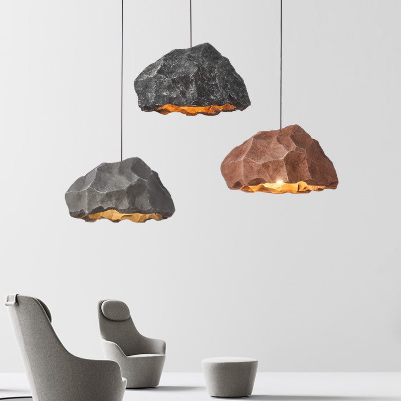 1-Light Rock Suspended Lighting Fixture Modern Pendant Light Kit for Dining Room